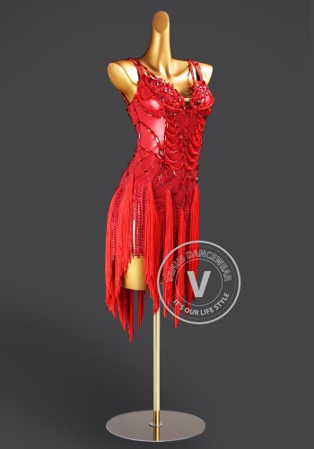 Ruby Serenade Latin Rhythm Chacha Salsa Rumba Competition Dance Dress