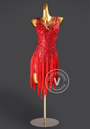 Ruby Serenade Latin Rhythm Chacha Salsa Rumba Competition Dance Dress