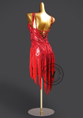 Ruby Serenade Latin Rhythm Chacha Salsa Rumba Competition Dance Dress