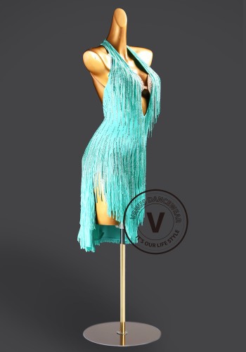 Aqua Sway Whisper Latin Rhythm Chacha Salsa Rumba Competition Dance Dress