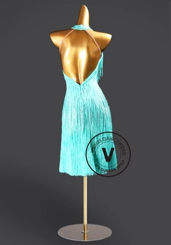 Aqua Sway Whisper Latin Rhythm Chacha Salsa Rumba Competition Dance Dress