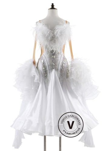 Swan Serenade Ballroom Smooth Dance Competition Dress