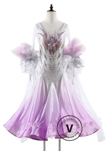 Lilac Blossom Waltz Ballroom Smooth Dance Competition Dress