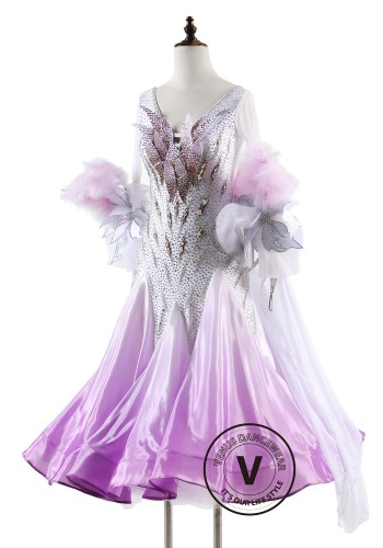 Lilac Blossom Waltz Ballroom Smooth Dance Competition Dress