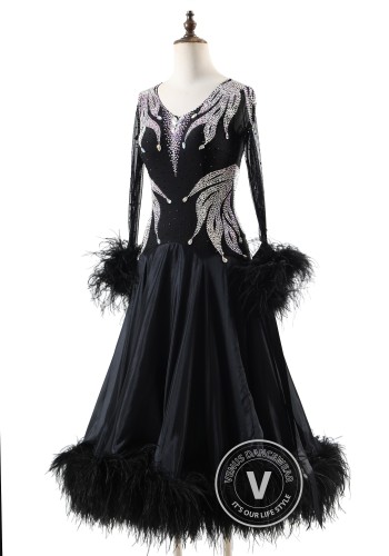 Black Onyx Majesty Ballroom Smooth Dance Competition Dress