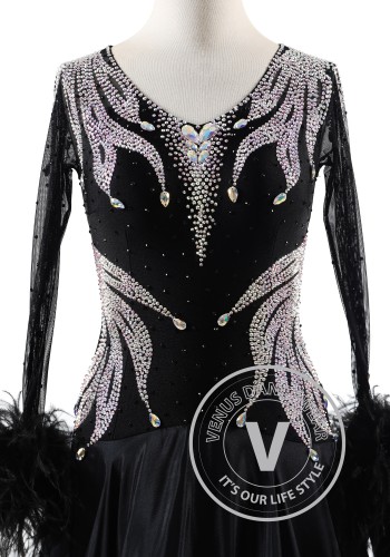 Black Onyx Majesty Ballroom Smooth Dance Competition Dress