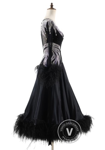 Black Onyx Majesty Ballroom Smooth Dance Competition Dress