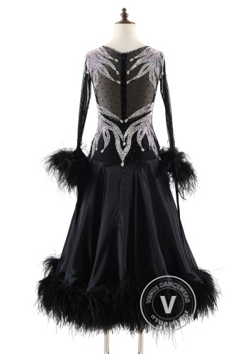Black Onyx Majesty Ballroom Smooth Dance Competition Dress