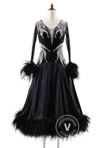 Black Onyx Majesty Ballroom Smooth Dance Competition Dress