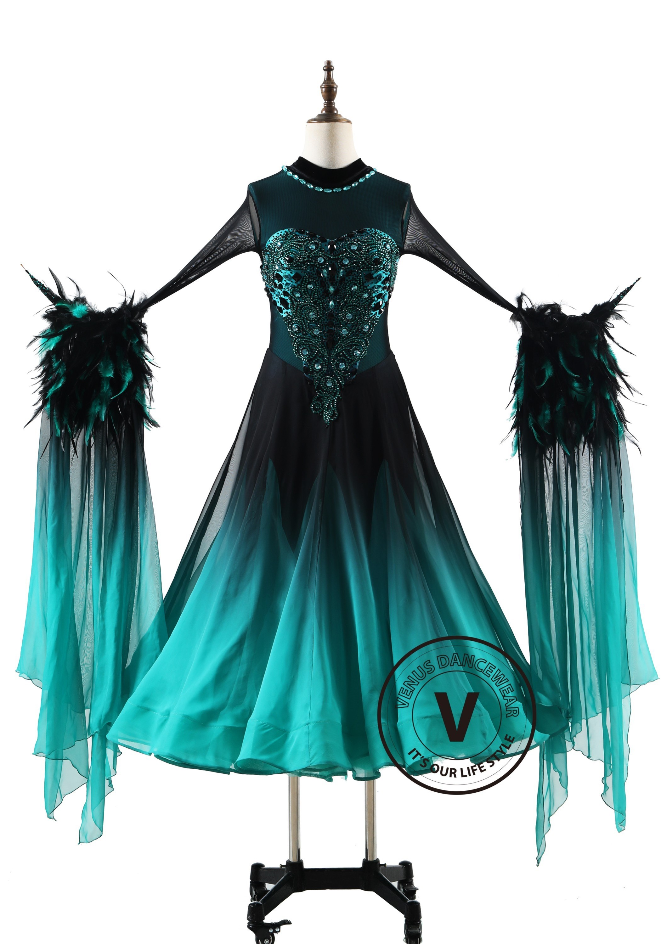 Midnight Reverie Lagoon Ballroom Smooth Dance Competition Dress