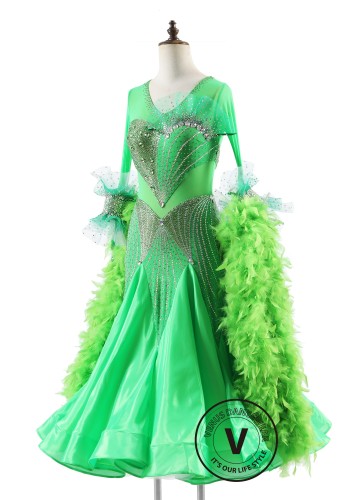 Verdant Dream Symphony Ballroom Smooth Dance Competition Dress