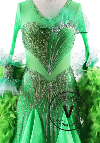Verdant Dream Symphony Ballroom Smooth Dance Competition Dress