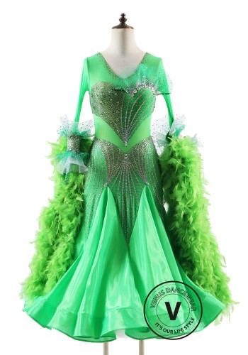 Verdant Dream Symphony Ballroom Smooth Dance Competition Dress