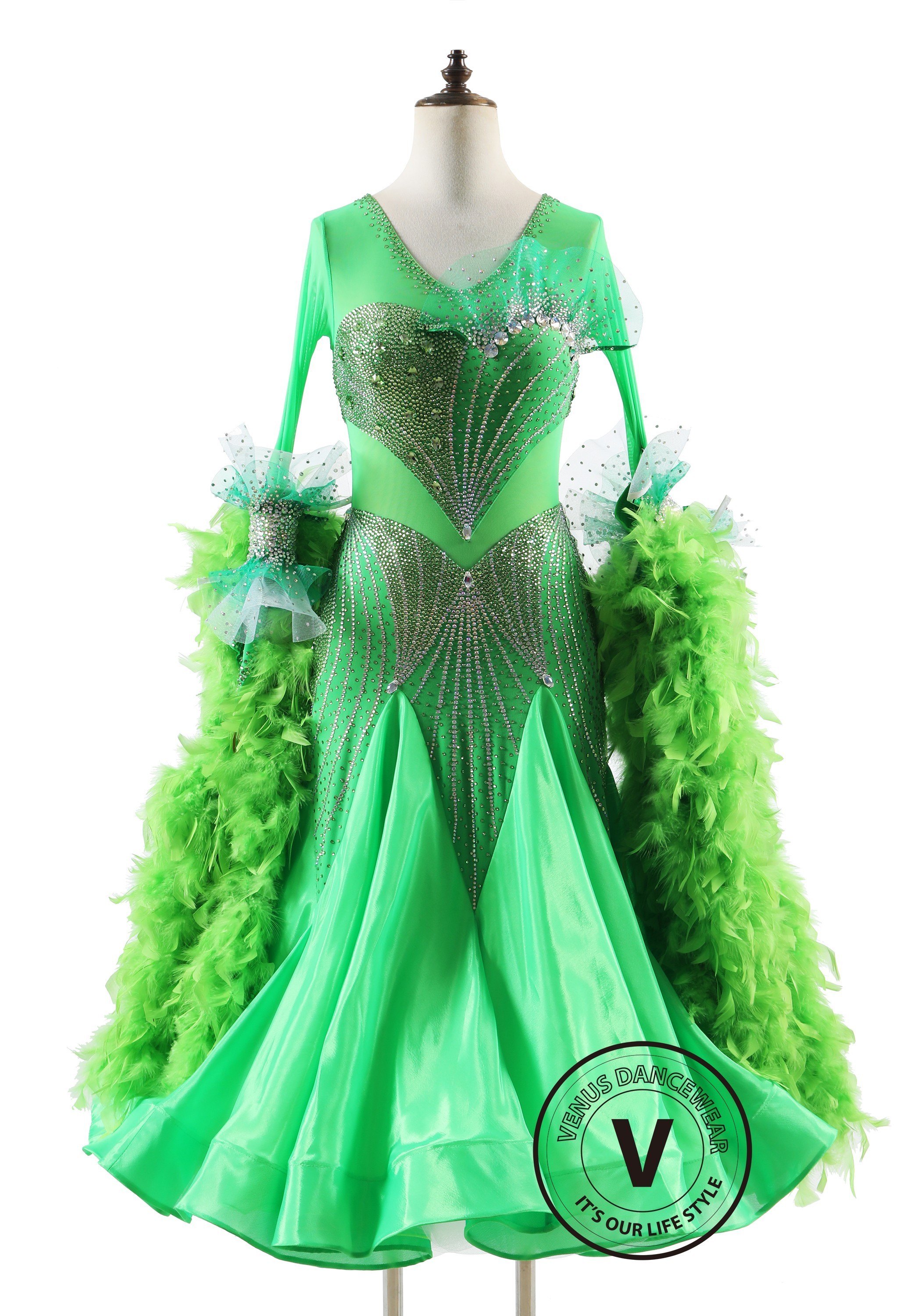Verdant Dream Symphony Ballroom Smooth Dance Competition Dress