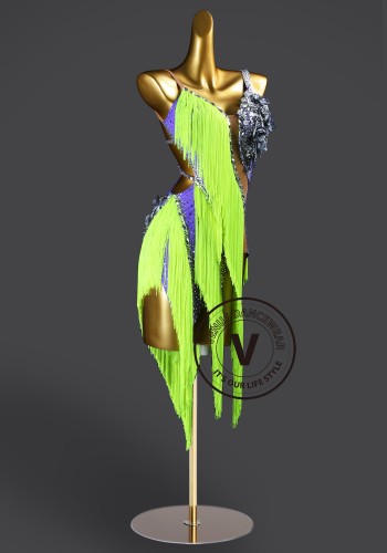 Electric Orchid Samba Latin Rhythm Chacha Salsa Rumba Competition Dance Dress
