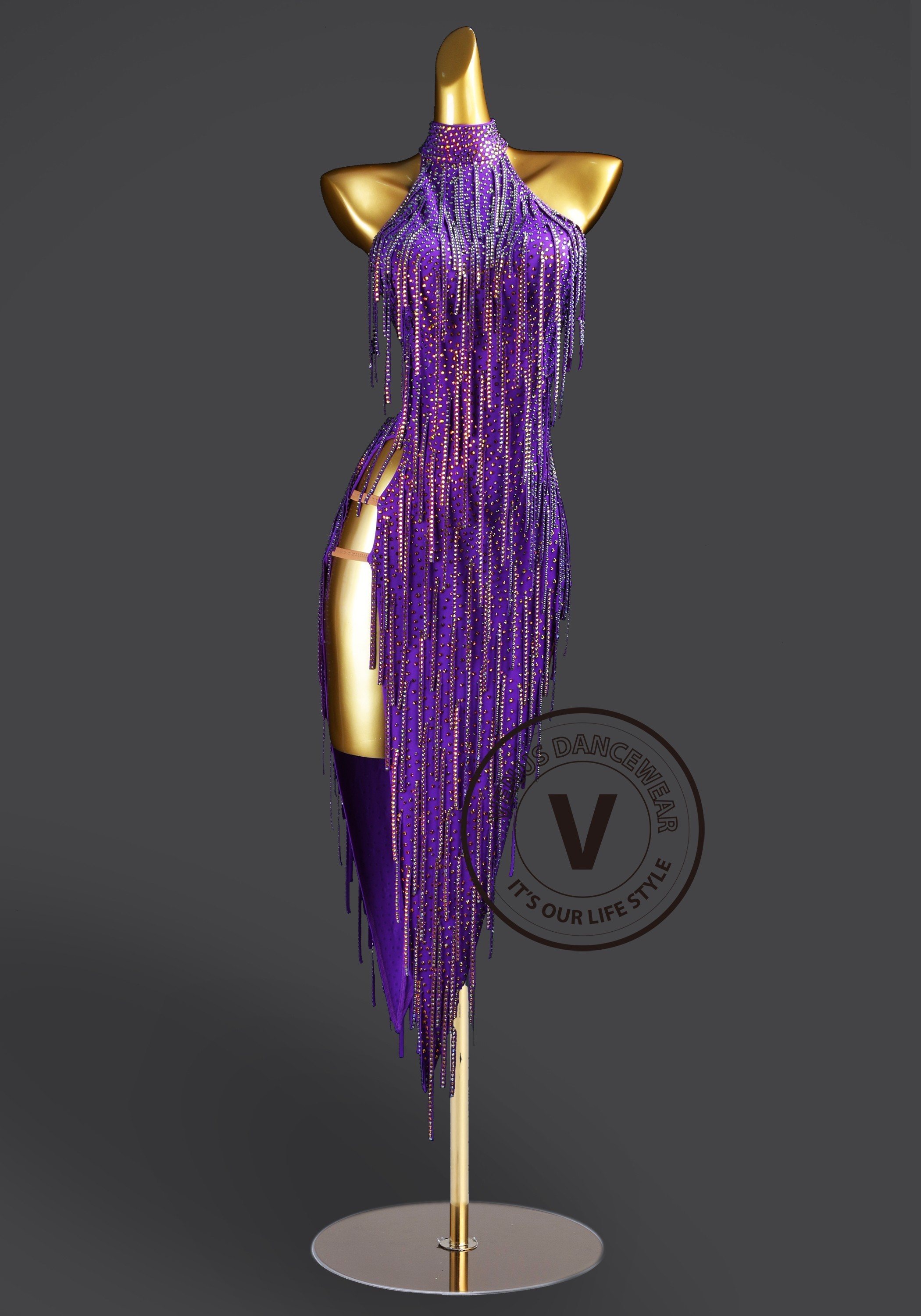 Purple Allure Samba Latin Rhythm Chacha Salsa Rumba Competition Dance Dress