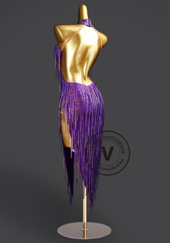 Purple Allure Samba Latin Rhythm Chacha Salsa Rumba Competition Dance Dress