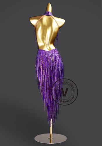 Purple Allure Samba Latin Rhythm Chacha Salsa Rumba Competition Dance Dress