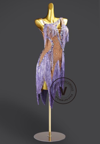 Wisteria Sway Samba Latin Rhythm Chacha Salsa Rumba Competition Dance Dress