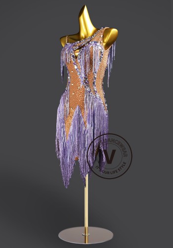 Wisteria Sway Samba Latin Rhythm Chacha Salsa Rumba Competition Dance Dress