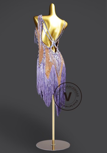 Wisteria Sway Samba Latin Rhythm Chacha Salsa Rumba Competition Dance Dress