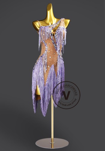 Wisteria Sway Samba Latin Rhythm Chacha Salsa Rumba Competition Dance Dress