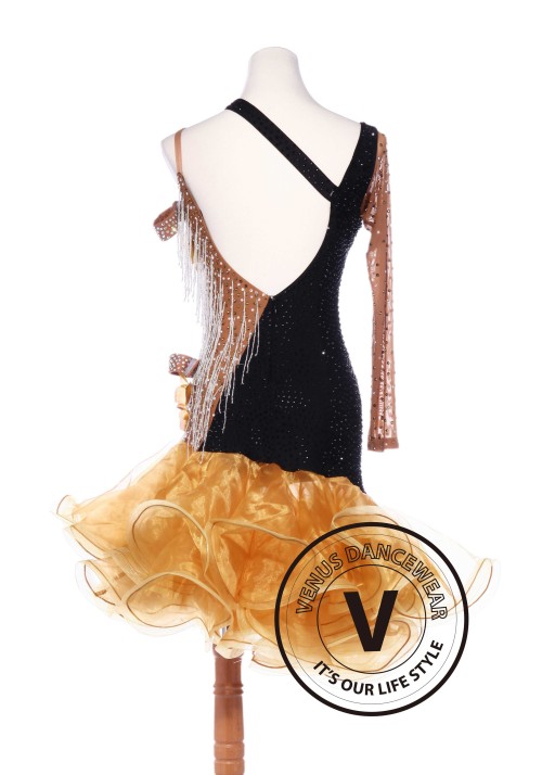 Caramel Color Latin Rhythm Chacha Salsa Competition Dancing Dress