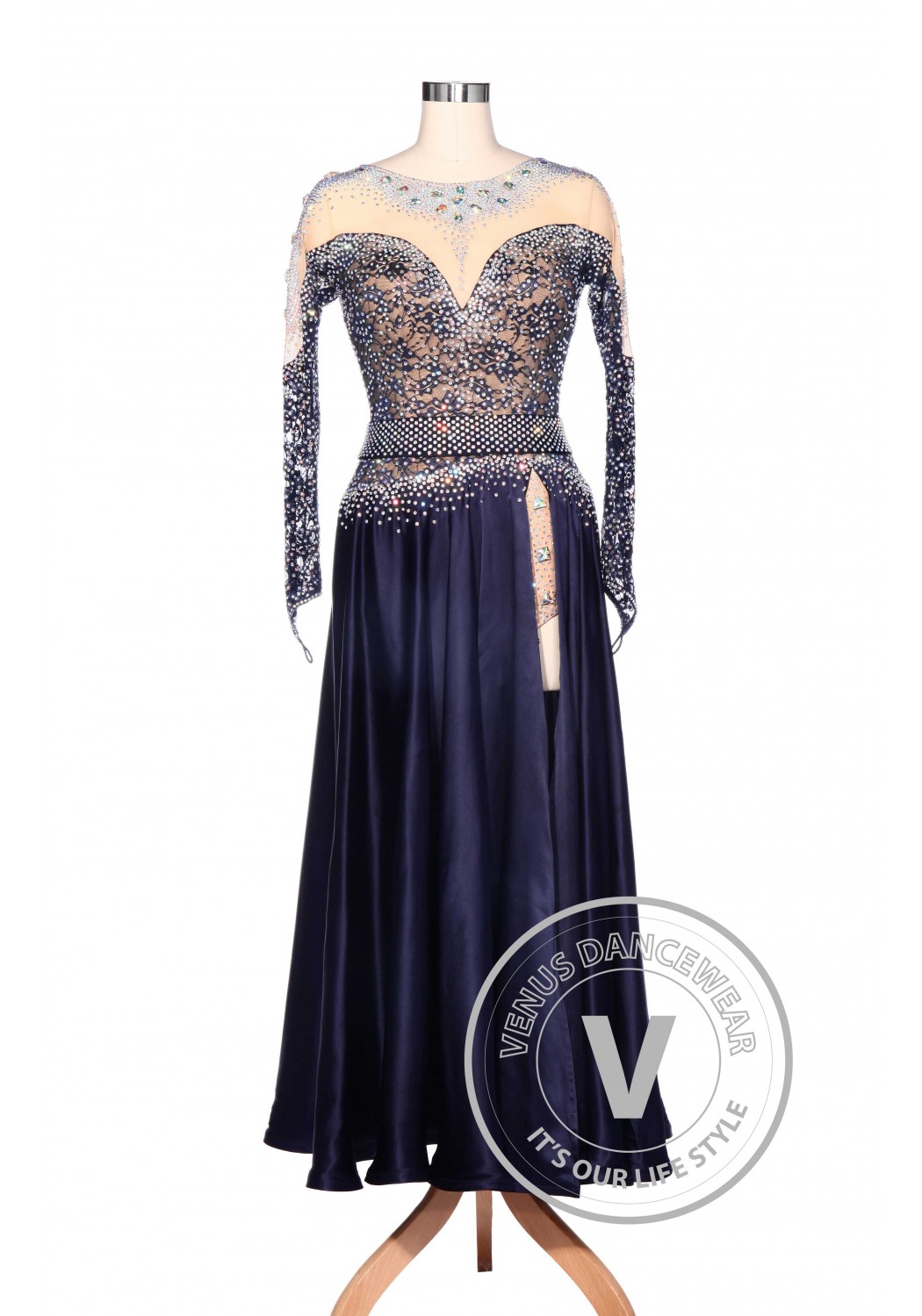 Luxury Gorgeous Navy Blue American Smooth Competition Dress
