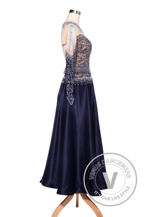 Luxury Gorgeous Navy Blue American Smooth Competition Dress