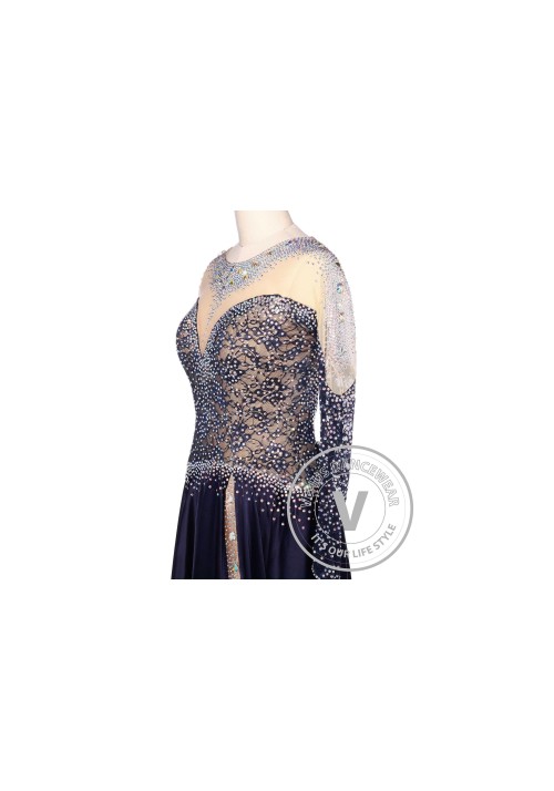 Luxury Gorgeous Navy Blue American Smooth Competition Dress