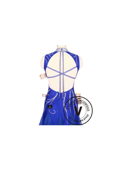 Luxury Elegant Royal Blue American Smooth Standard Competition Dress