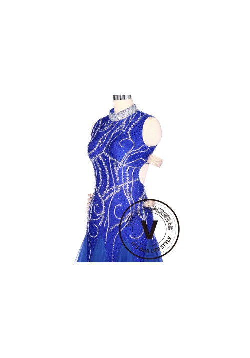 Luxury Elegant Royal Blue American Smooth Standard Competition Dress