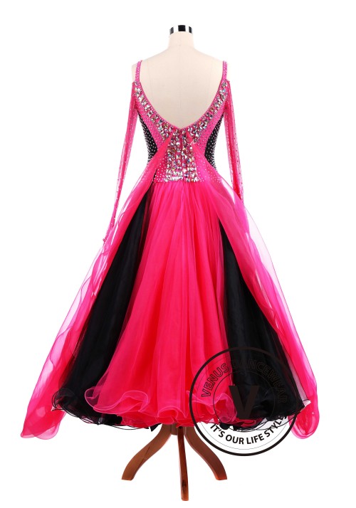 Rose Tricolore Standard Ballroom Tango Waltz Competition Dance Dress