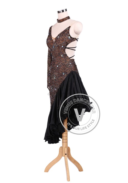 Chocolate Latin Rhythm Champion Competition Dress