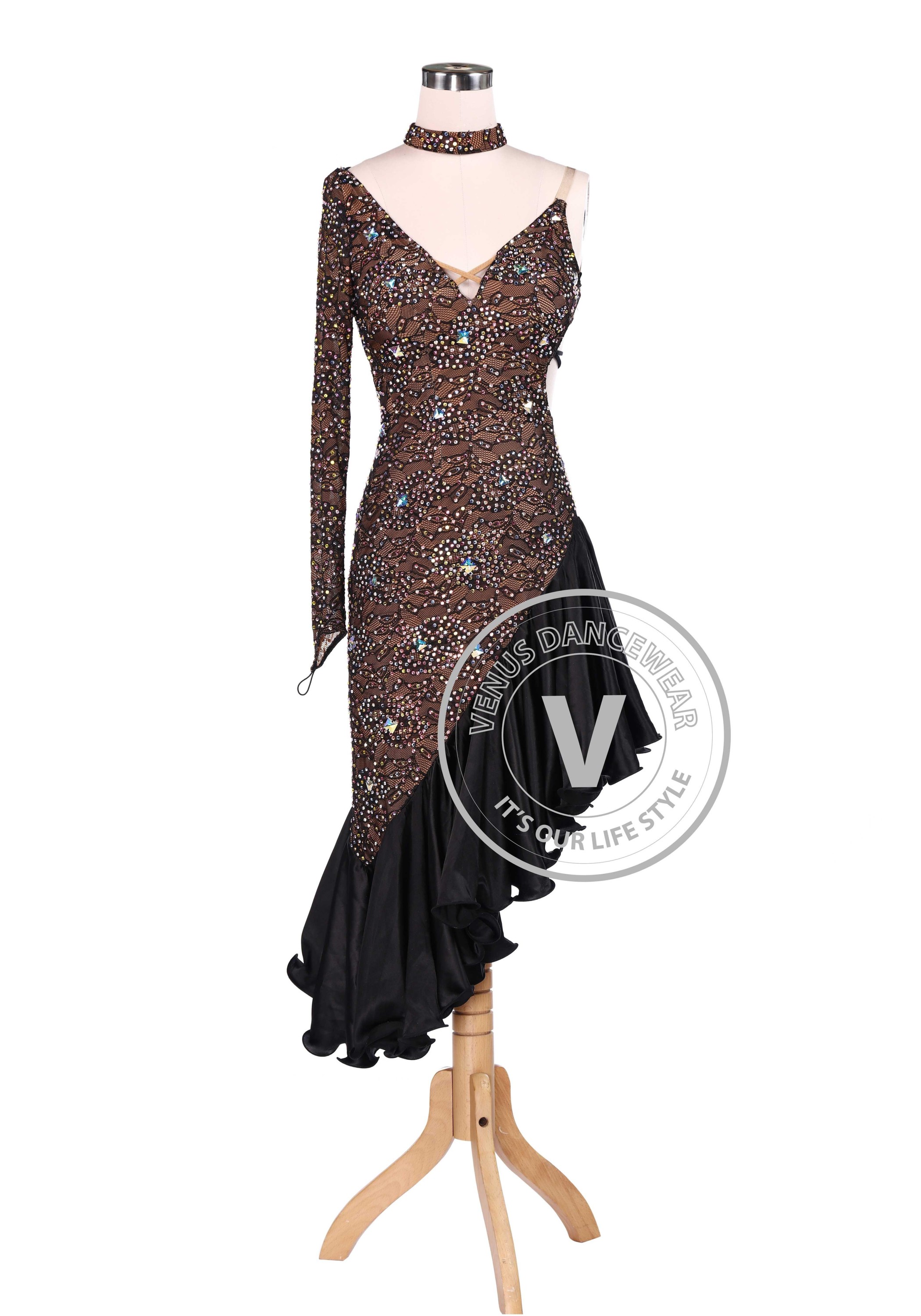 Chocolate Latin Rhythm Champion Competition Dress