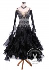 Bright Black Waltz Tango Competition Ballroom Dance Dress