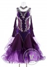 Plum Lace Smooth Waltz Tango Quickstep Ballroom Competition Dance Dress