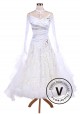 White Sequin Embroidered Ballroom Competition Dance Dress