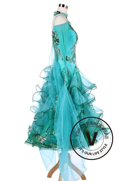 Emerald Ballroom Tango Waltz Competition Dancing Dress