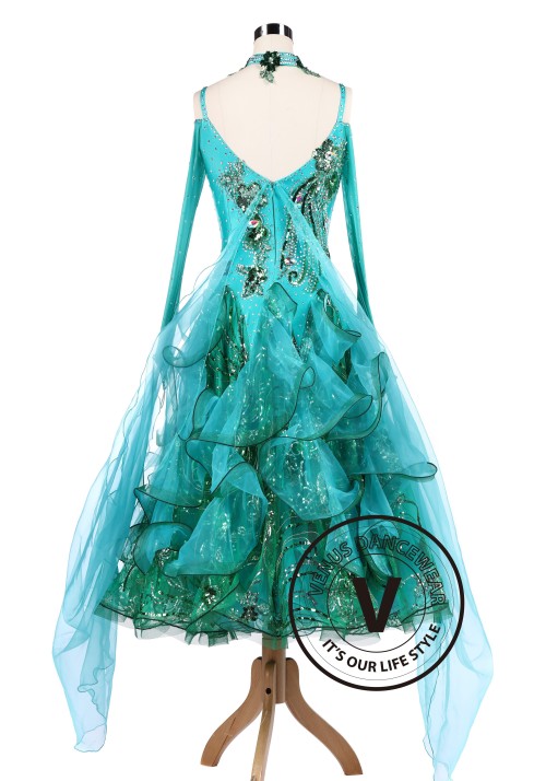 Emerald Ballroom Tango Waltz Competition Dancing Dress