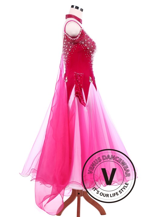 Hot Pink Ballroom Standard Competition Dance Dress