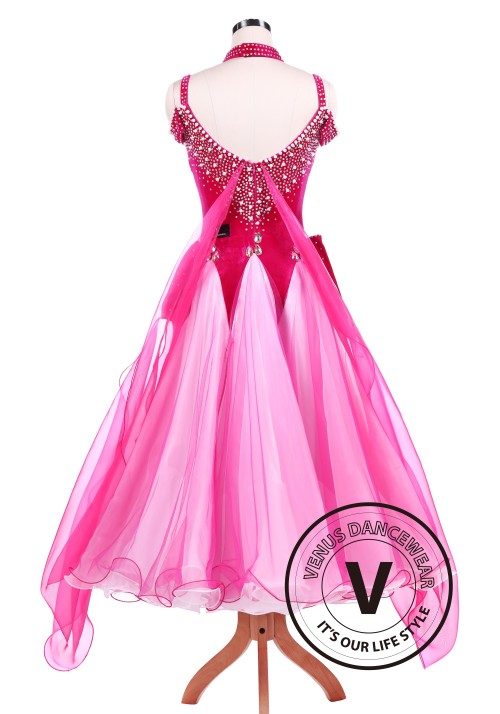 Hot Pink Ballroom Standard Competition Dance Dress