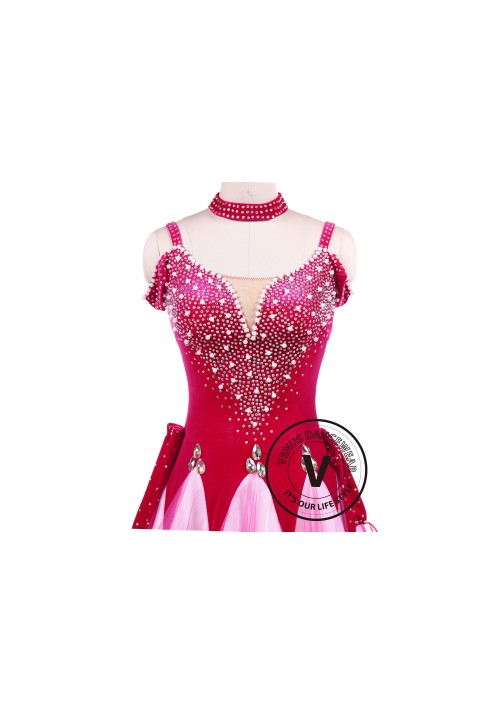 Hot Pink Ballroom Standard Competition Dance Dress