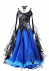 Blue Black Foxtrot Waltz Standard Competition Dance Dress