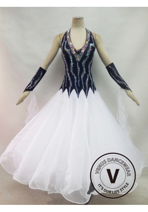 White Competition Ballroom Dance Dress