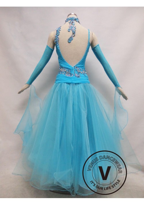 Light Blue Competition Ballroom Dance Dress