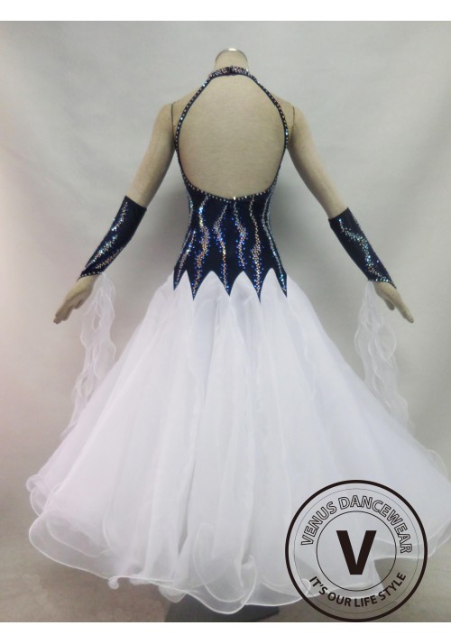 White Competition Ballroom Dance Dress