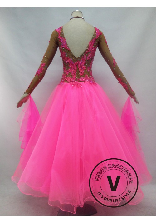 Pink Competition Ballroom Dance Dress