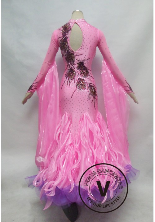 Light Pink Competition Ballroom Dance Dress