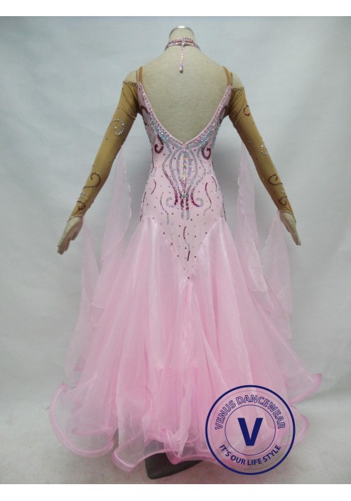 Pink Competition Ballroom Dance Dress